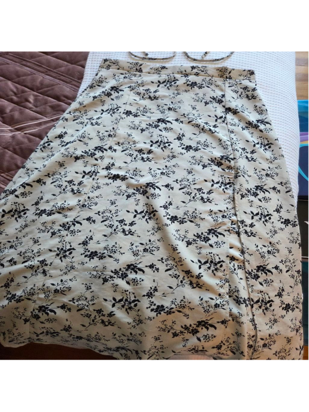 Women's MAPCIE Beige Black Floral Maxi Skirt Set M - Picture 2 of 16